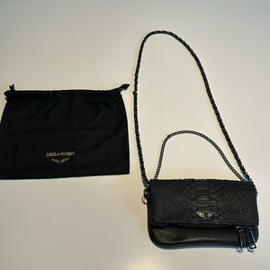 Zadig & Voltaire crossbody small purse detachable strap can be used as clutch.